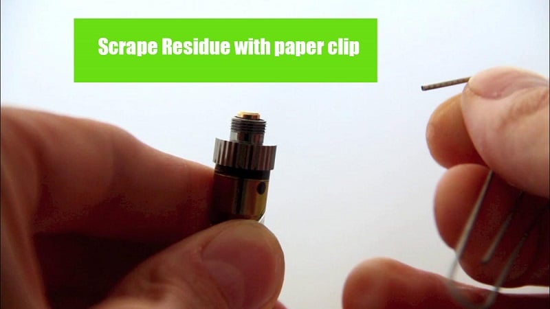 Scrape Residue with paper clip