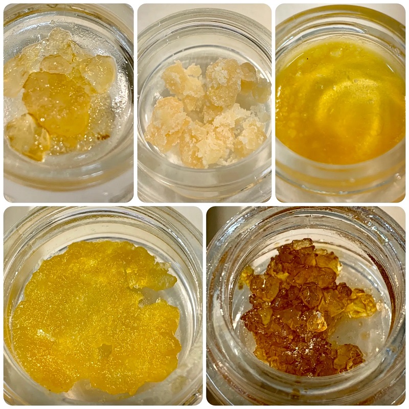 five different types of cannsbis extracts