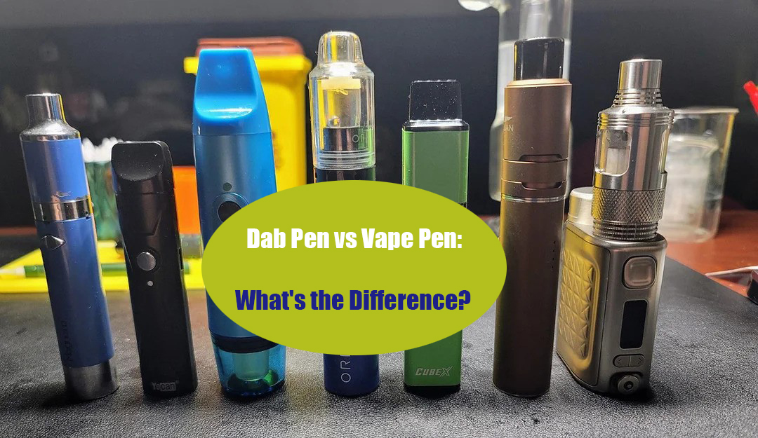 six different types of vape pens stood in a row