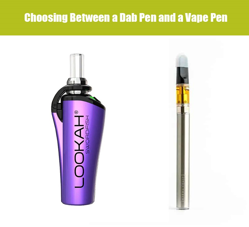 a swordfish dab pen next to a vape pen