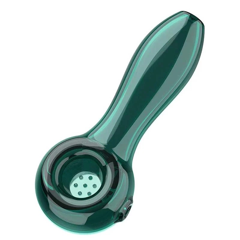 a green glass spoon hand pipe
