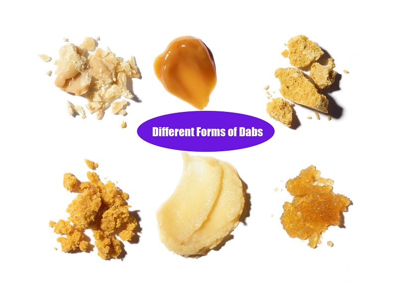 a picture showing six different types of cannabis dabs