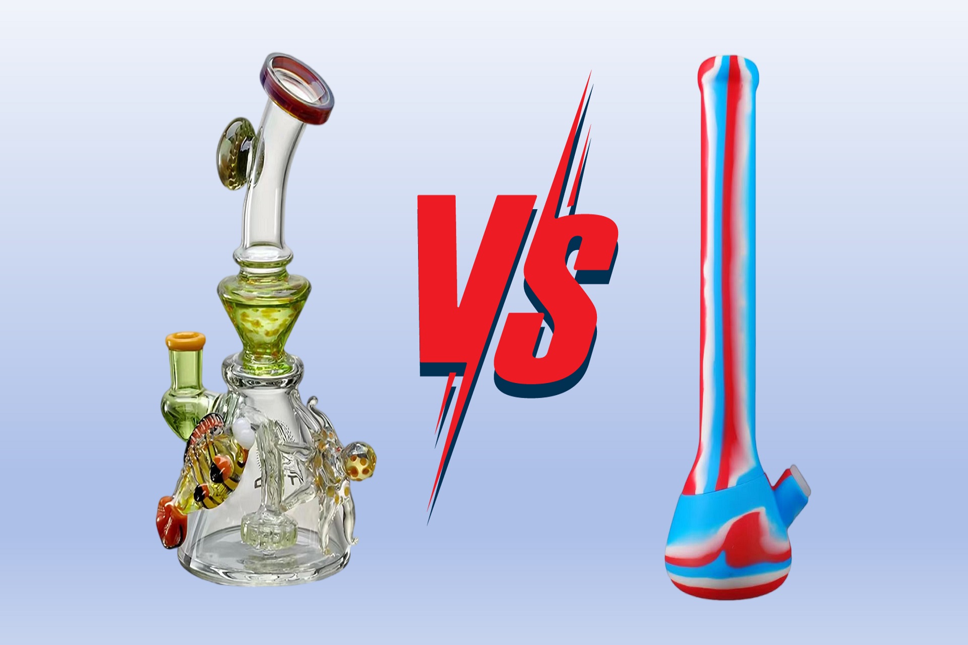 Silicone  vs Glass Bongs: The Ultimate Bong Showdown
