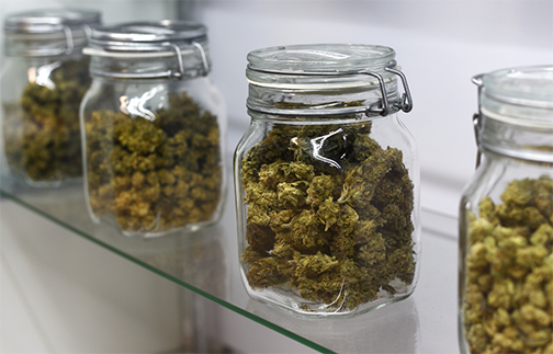 storing cannabis in a jar