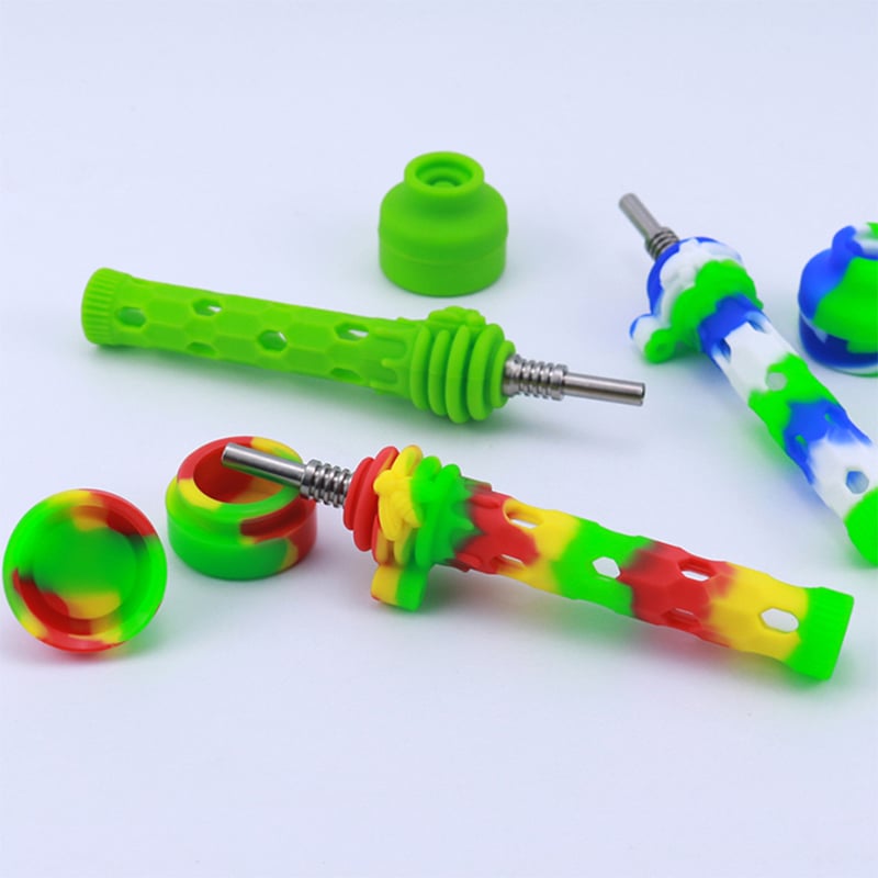 Silicone Wax Dab Collector Set Honey Straw Kit 4pcs/bag Container