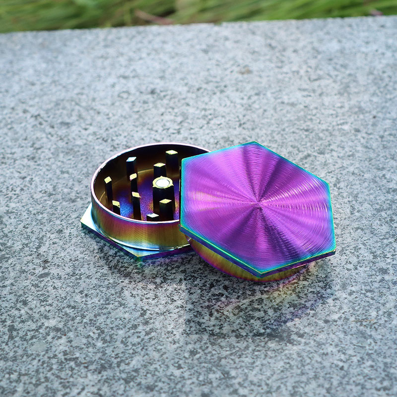Two layers Hexagonal Herb Grinder colorful 7 Two layers Hexagonal Herb Grinder colorful 7