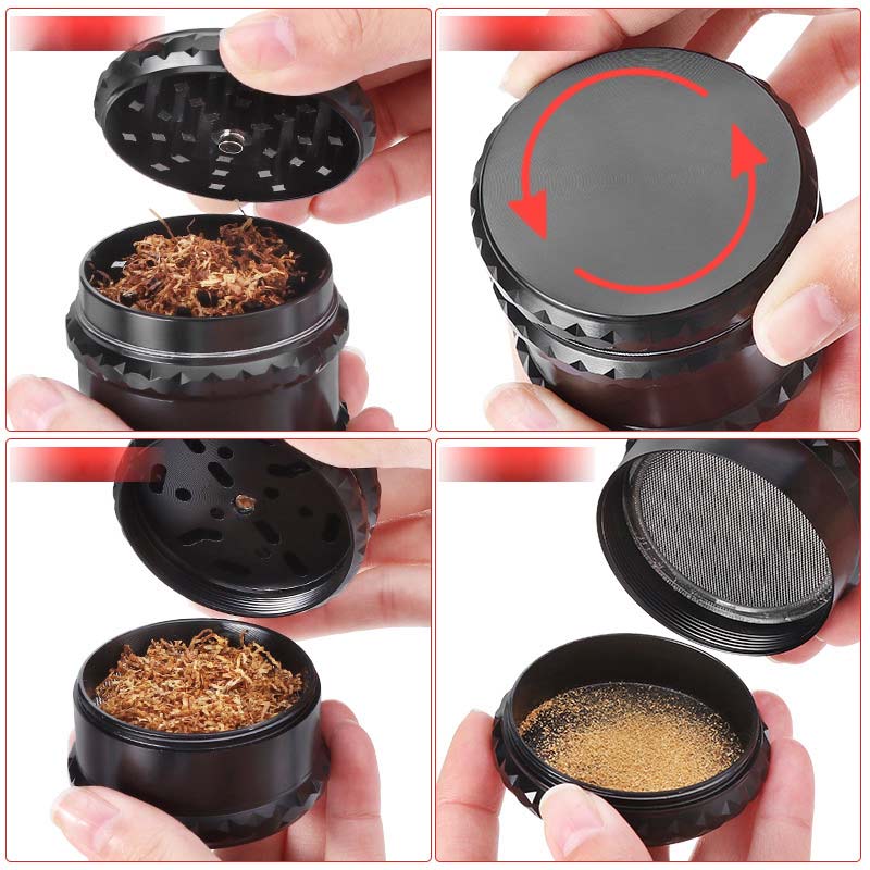Large 4 Layer 3 Inch Zinc Alloy Herb Grinder – Made In USA – Portable Spice Grinder