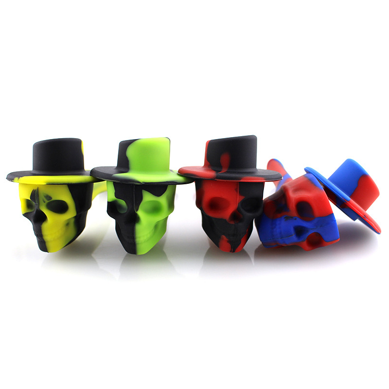 Skull Silicone Hand Pipe With Lid 5 Skull Silicone Hand Pipe With Lid 5