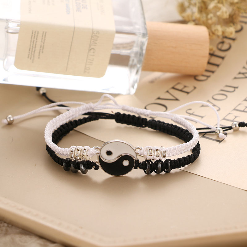 Yin Yang Adjustable Bracelet Wristband 2Pcs/set 1