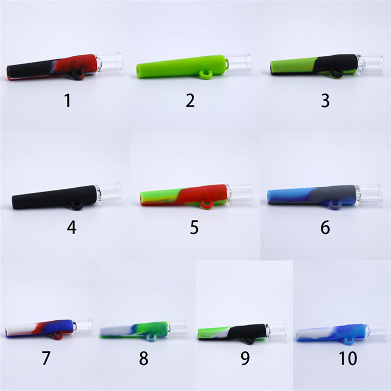 Silicone One Hitter with Insert Glass Bowl 6