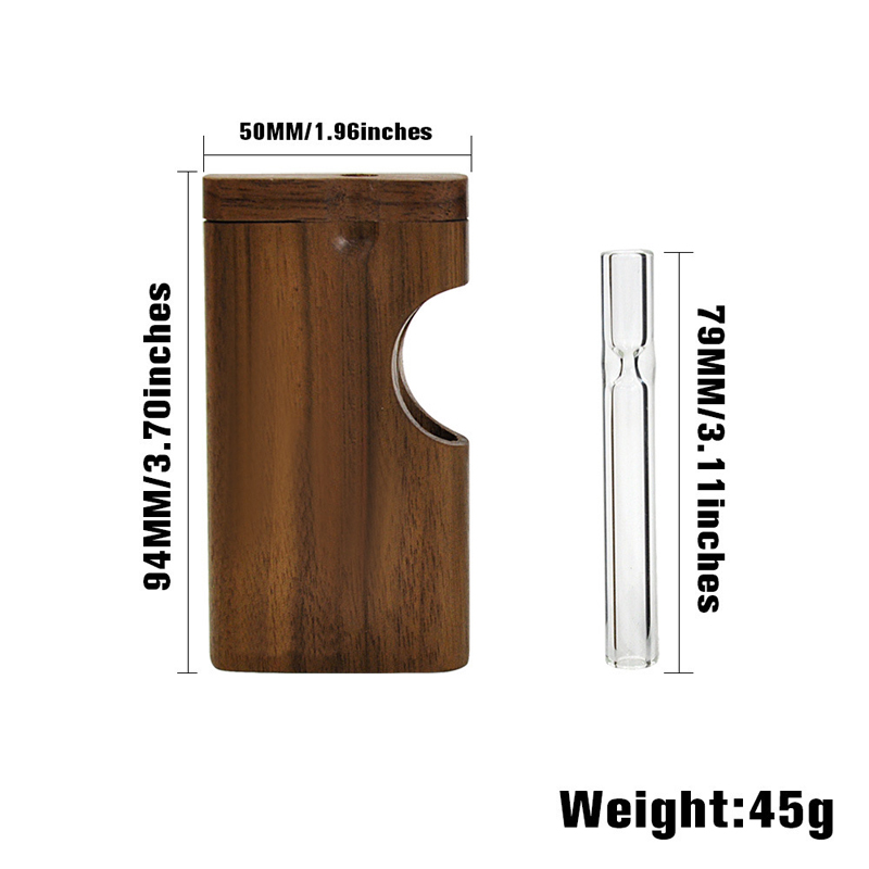 Wood One Hitter Dugout With Glass Tube