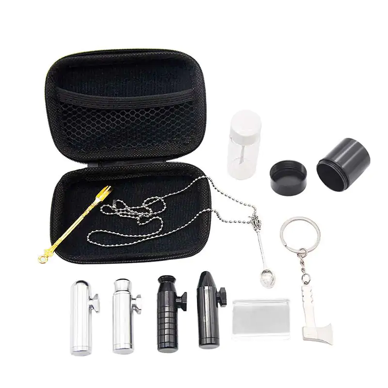 Mini CLEAR GLASS SNORTER SNIFFER SNUFF POWDER BULLET DISPENSER