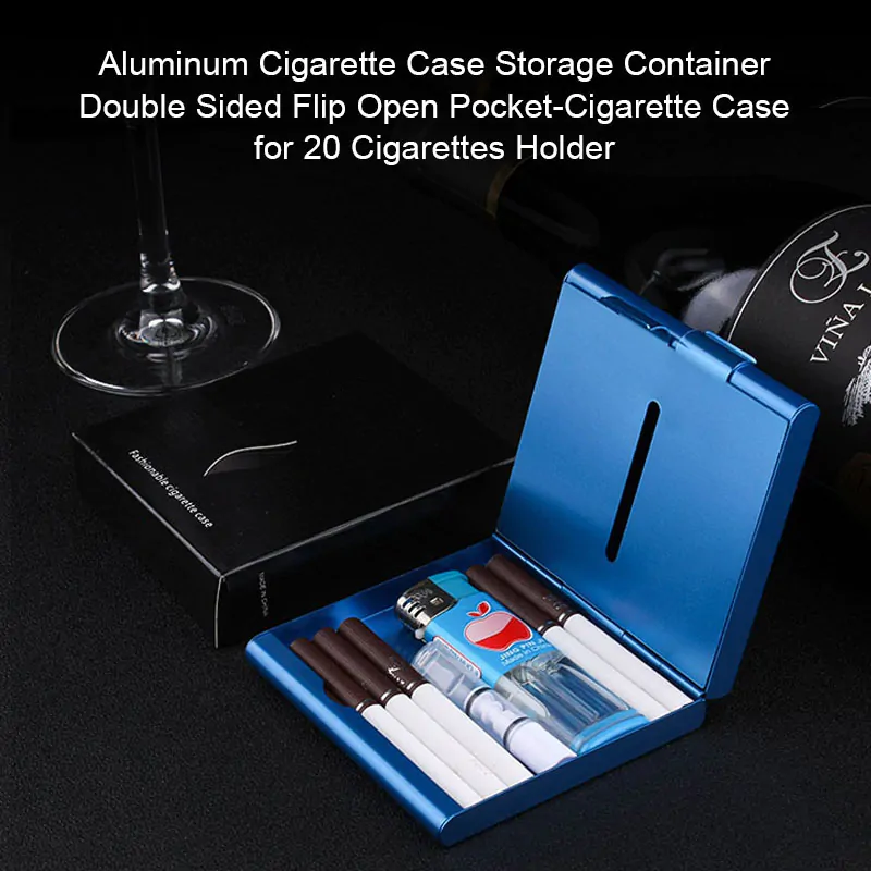  Portable Cigarette Case Holder, Flip Type PU Leather