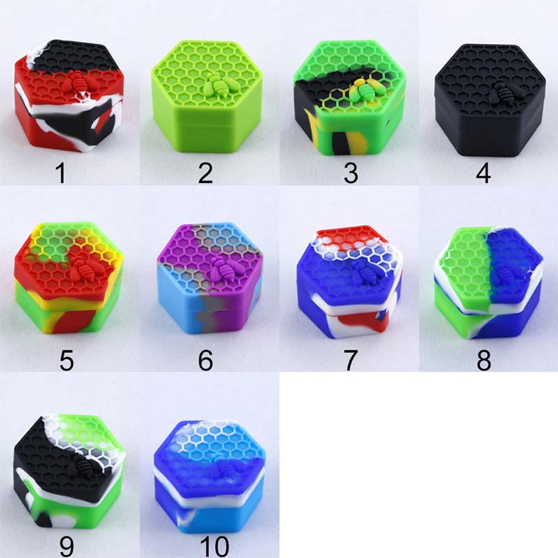 2pcs 26ml Hexagon Silicone Wax Container 04 2pcs 26ml Hexagon Silicone Wax Container 04