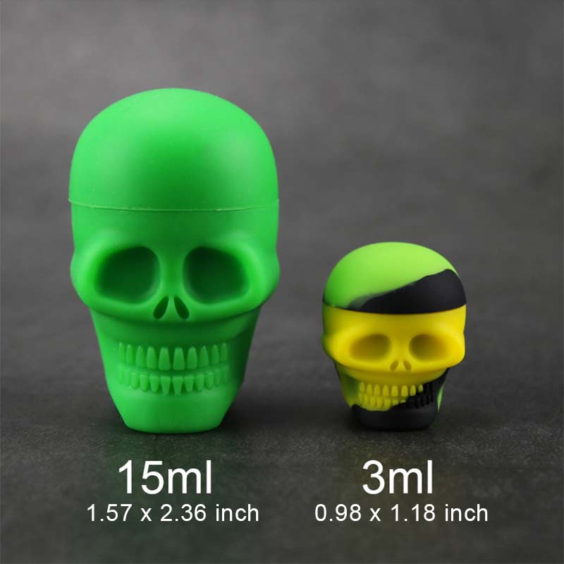 2pcs Skull Silicone Wax Container 01