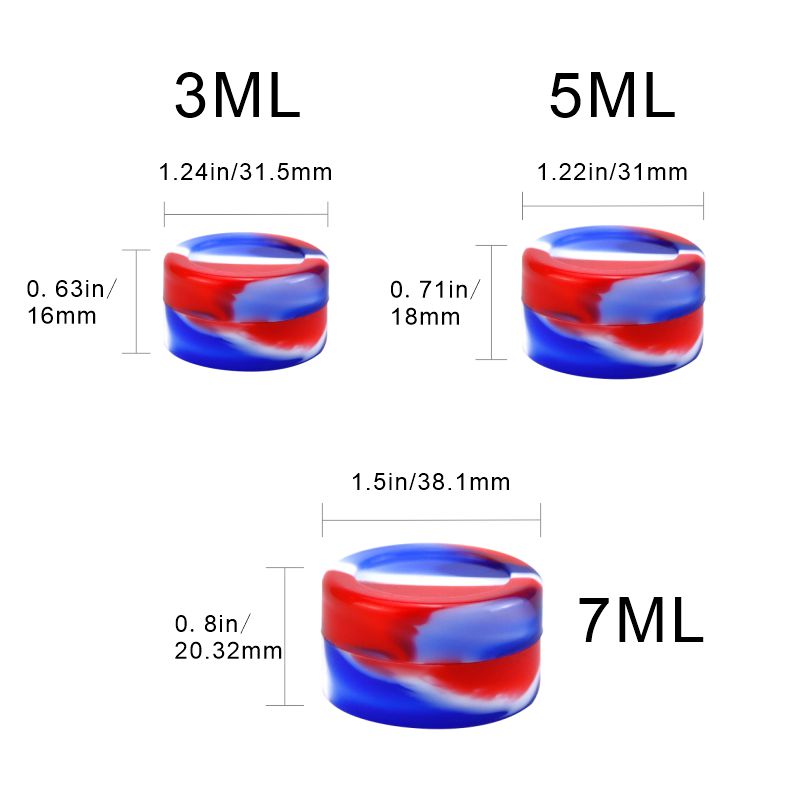 5pcs Round Silicone Wax Container 01