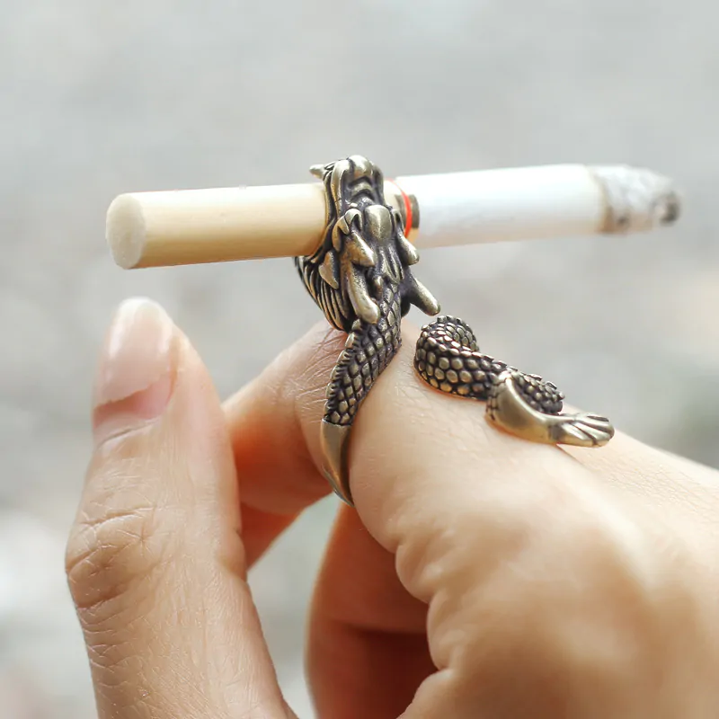 Silver Cigarette Holder Ring Necklace