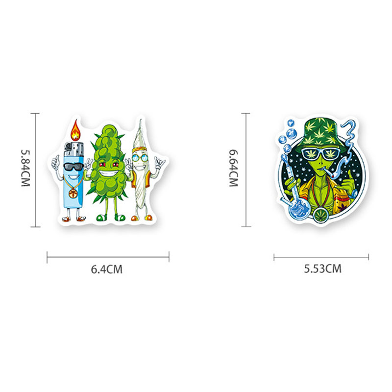 50pcs Hemp Leaf Stickers 02 50pcs Hemp Leaf Stickers 02