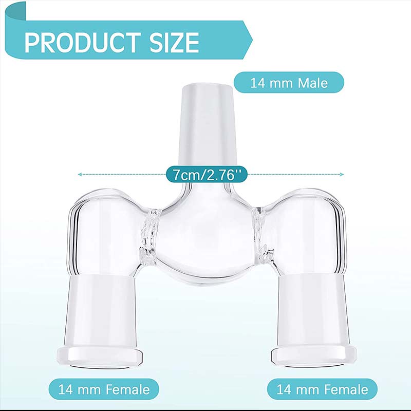 Glass Connecting Adapter 14mm Female to 14mm Male 02 Glass Connecting Adapter 14mm Female to 14mm Male 02