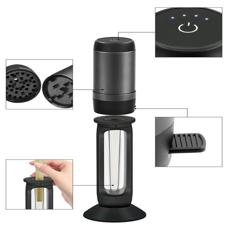 Electronic Aluminum Herb Grinder and Cone Filler  02