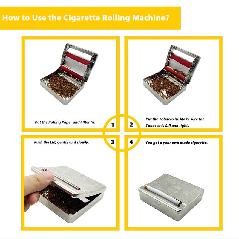 Metal Cigarette Roller Tobacco Case