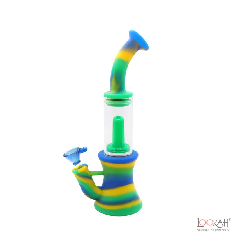 Silicone Smoking Pipe With Glass Bowl Lookah