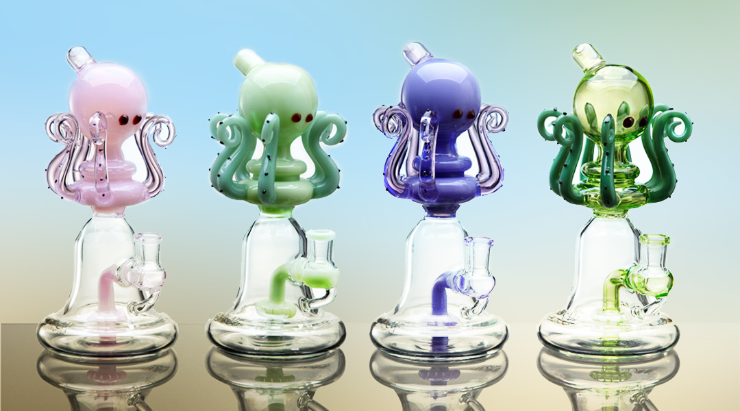 Otto the Octopus – 7.5 Glass Showerhead Bong